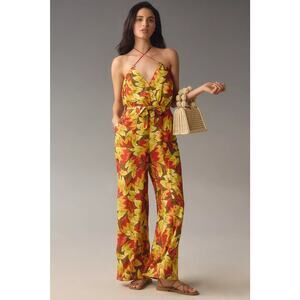 NWT Farm Rio x Anthropologie Fruit Print Jumpsuit Size XS Yellow #MB437